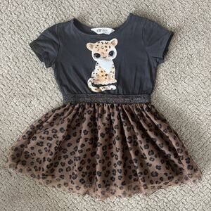 H&M Leopard Tulle-Skirt Jersey Dress 2T
